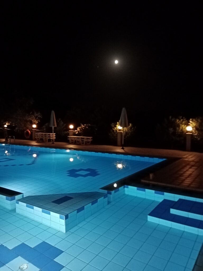 pool night time